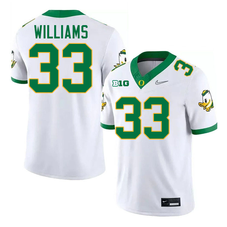 Evan Williams Oregon Jersey,Oregon Ducks Football Uniforms Youth-White 2024